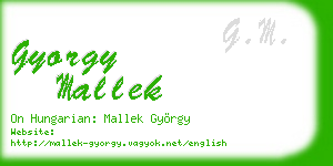 gyorgy mallek business card